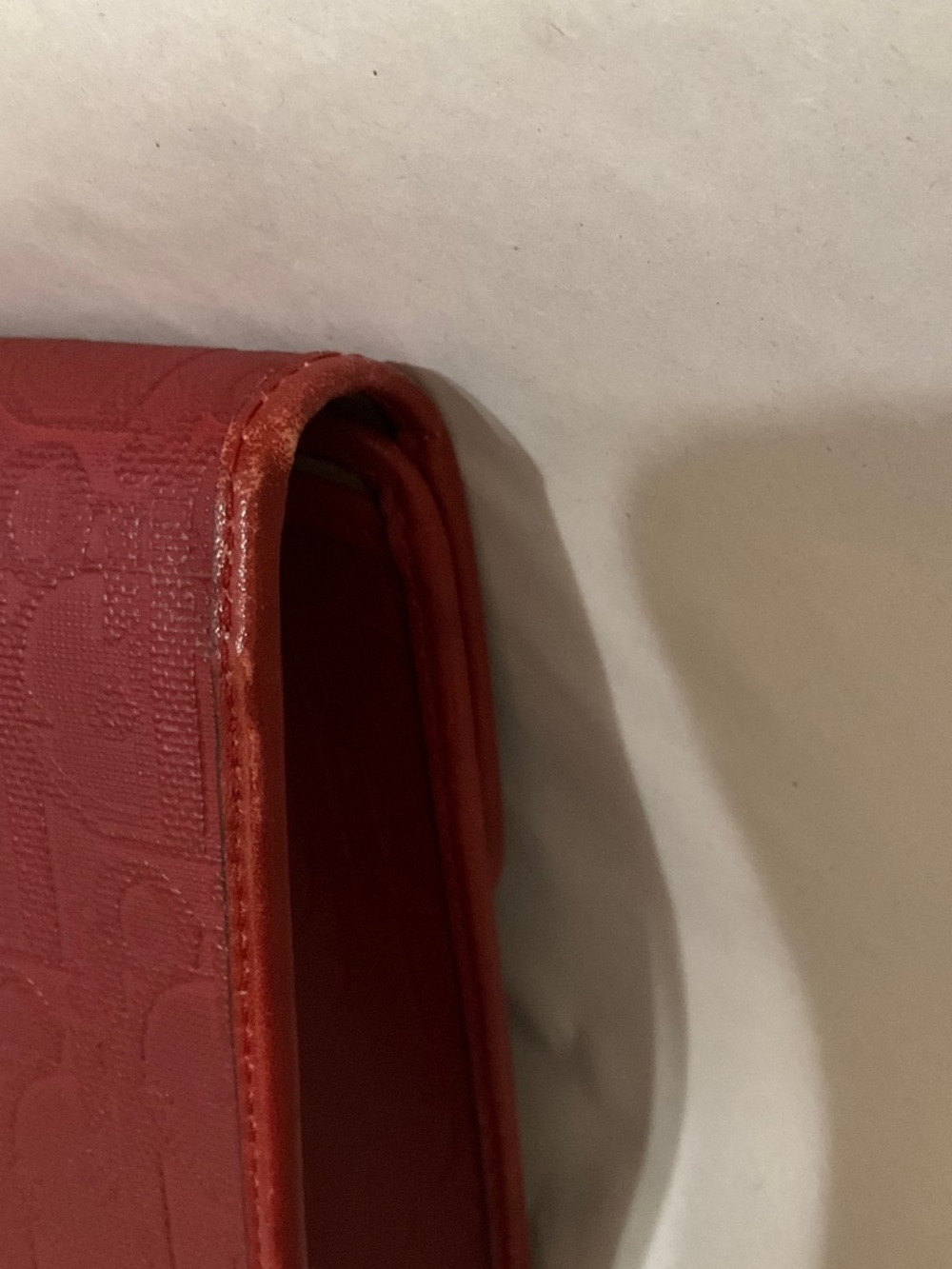 Dior Red Leather Clutch with Gold Ring Hardware - Picture 5 of 14